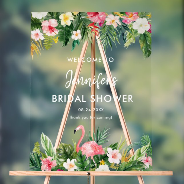 Bienvenue à la fête de mariage Aloha Tropical Flam (Neutre)