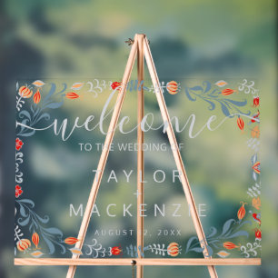 Bienvenue à la Fleur moderne personnalisée mariage