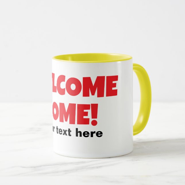 Bienvenue à la maison cadeau de tasse de café pers (Devant droit)