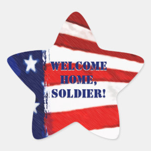 Bienvenue à la maison, soldat ! Stickers Drapeau d