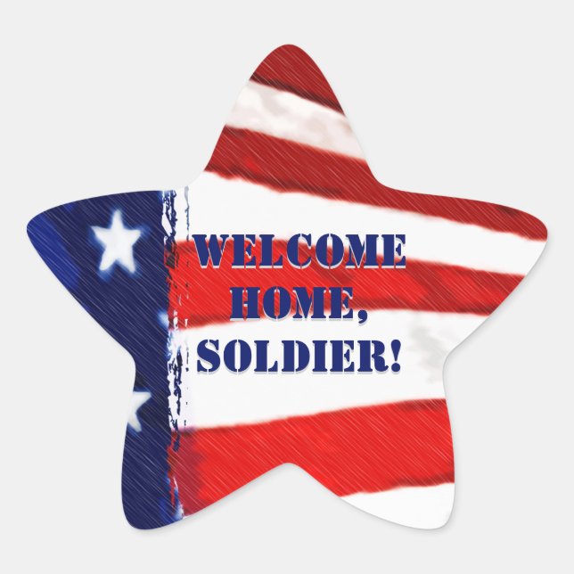 Bienvenue à la maison, soldat ! Stickers Drapeau d (Devant)