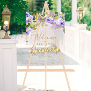 Bienvenue à la Quinceanera Papillon Violet