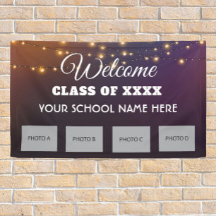 Bienvenue à la réunion scolaire avec bannière phot