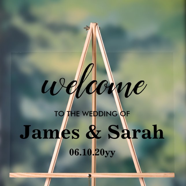 Bienvenue à l'entrée de notre Mariage Black Chic S (Neutre)