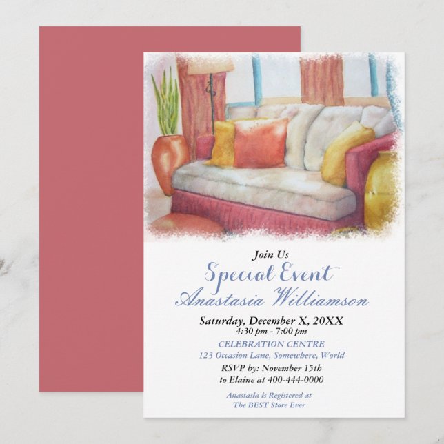 BIENVENUE À MA MAISON INVITATION DE LA FÊTE (Devant / Derrière)