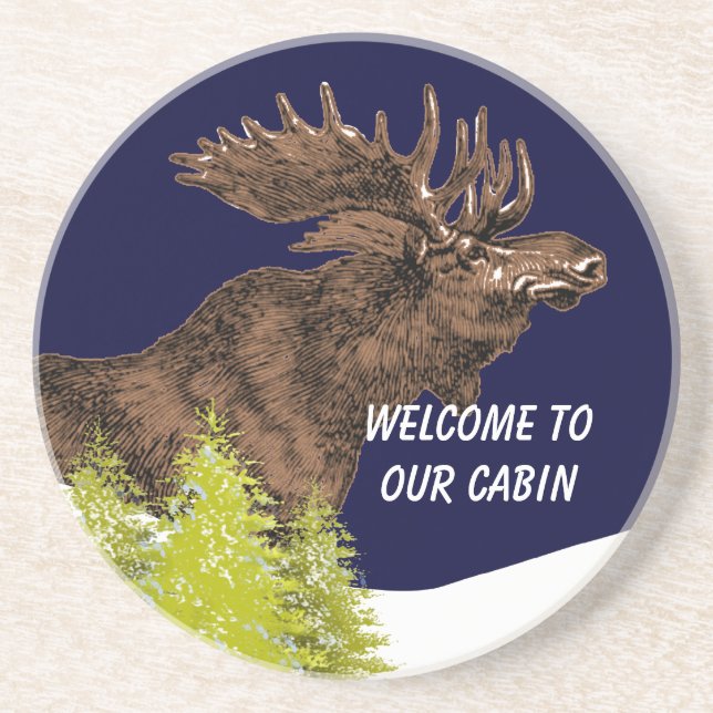 Bienvenue à nos Dessous de verre d'orignaux Cabine (Devant)