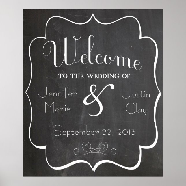Bienvenue à notre affiche ou signature Mariage (Devant)