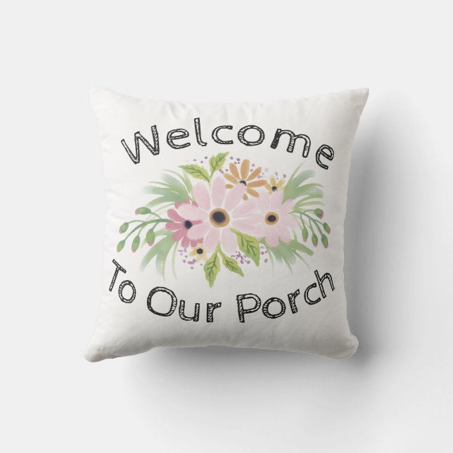Bienvenue à notre coussin extérieur de porche (Verso)