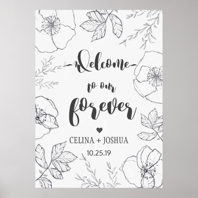 Bienvenue à notre Forever FloralWedding Affiche de (Devant)