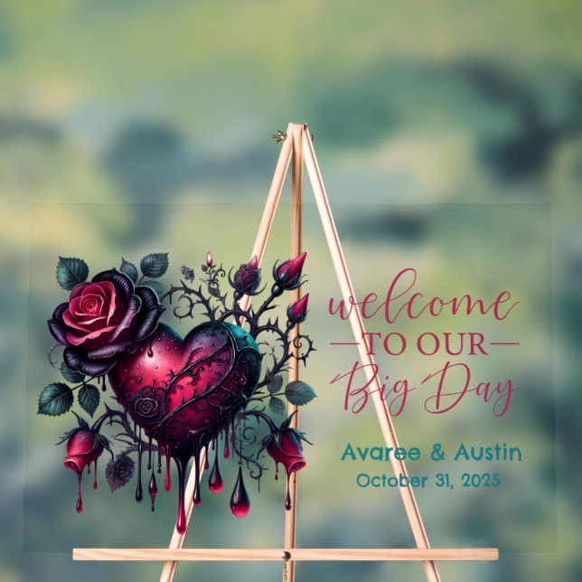 Bienvenue à notre grand jour gothique noir Rose et (Neutre)