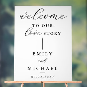 Bienvenue À Notre Histoire D'Amour Élégant Mariage