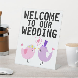 BIENVENUE À NOTRE MARIAGE, PANNEAU DE PIED DE LOVE
