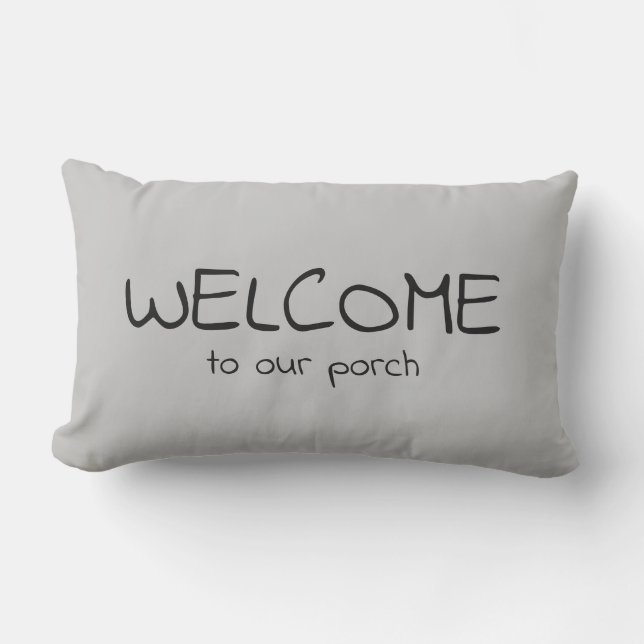 Bienvenue à notre oreiller à lancer de Porch (Recto)
