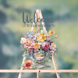 Bienvenue À Notre Signe Acrylique Mariage