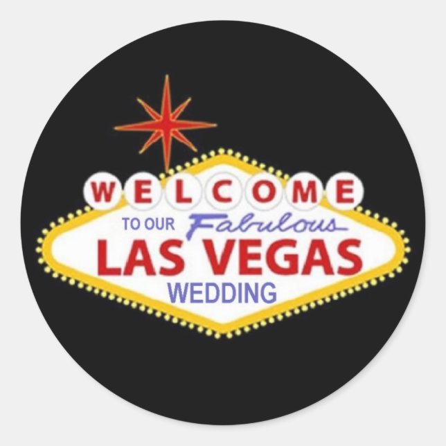Bienvenue À Notre Sticker Mariage Fabulous Las Veg (Devant)