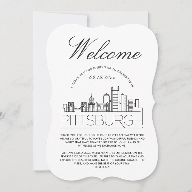 Bienvenue à Pittsburgh | Invitation Détails Invité (Devant)