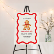 Bienvenue à une baby shower au pain d'épices un pe