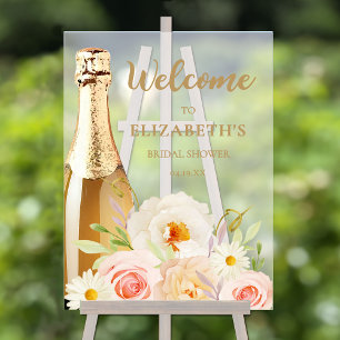 Bienvenue à une Baby Shower Rose Aquarelle