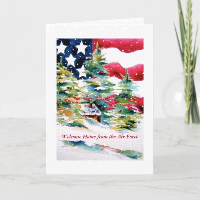 Bienvenue Accueil Carte de Noël de la Force aérien (Devant)