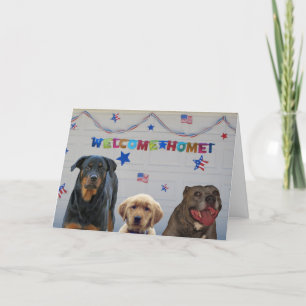 Bienvenue Accueil Carte de voeux pour chien milita