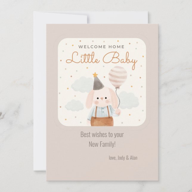 Bienvenue Accueil Petite Carte Bébé (Devant)
