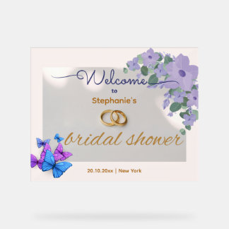 Bienvenue acrylique pour la douche de mariage flor