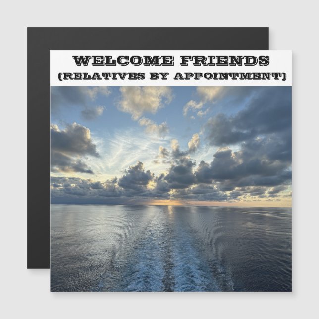 BIENVENUE AMIS CROISIÈRE NAVIGUER PORTE MAGNET (Devant / Derrière)