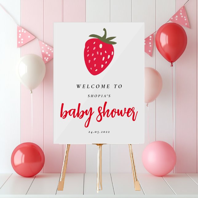 Bienvenue au Baby shower avec fraise (Créateur téléchargé)