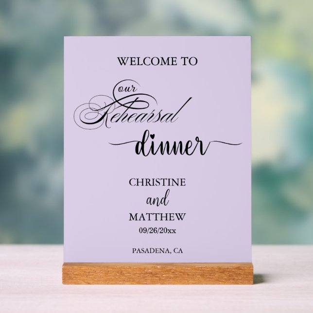 Bienvenue au dîner de répétition élégant violet éc (Neutre)