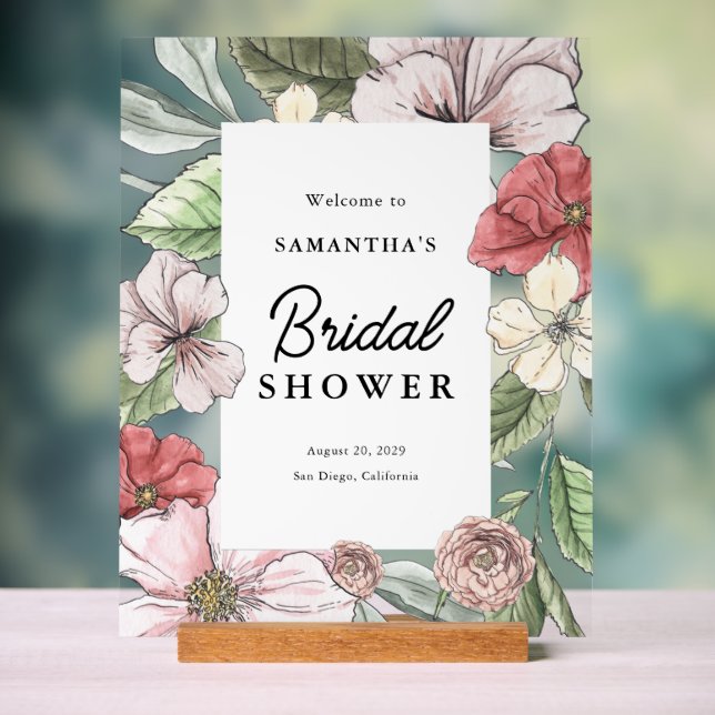 Bienvenue au mariage avec des fleurs de sauge et d (Neutre)