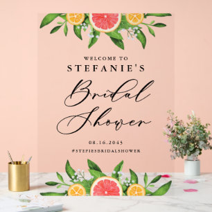 Bienvenue au mariage avec des oranges et des pampl