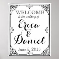 bienvenue au mariage de l'affiche pancarte tableau