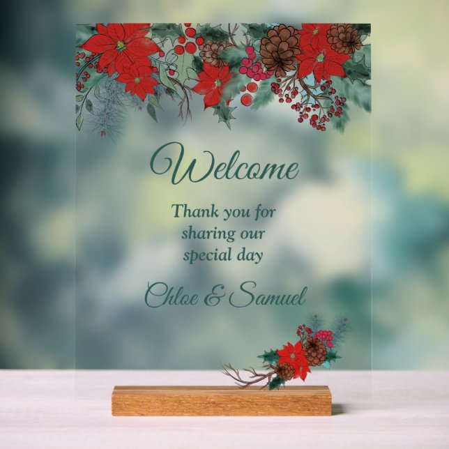Bienvenue au Mariage frontalier Red Poinsettia #2 (Neutre)