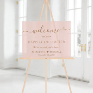 Bienvenue au mariage rose or pour toujours
