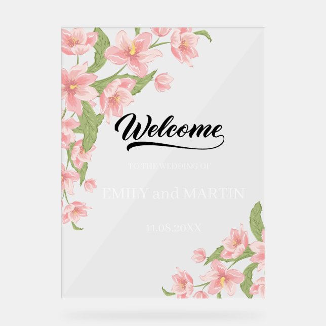 Bienvenue au mariage; Signal acrylique personnalis (Recto)