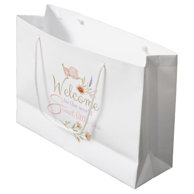 Bienvenue Au Monde Grand Sac Cadeau (Devant Angle)