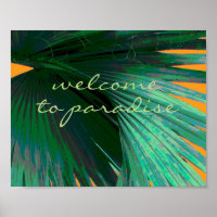 bienvenue au paradis poster photo tropicale art