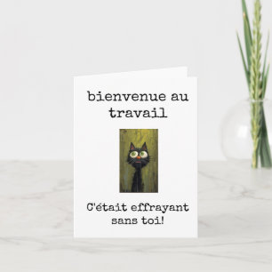 Bienvenue au Travail, französische Welcome Back Ca Karte