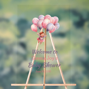 Bienvenue Baby Girl Douche Ballons