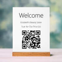Bienvenue Balayer en blanc le code QR de la liste