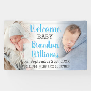 Bienvenue Bébé Garçon Annonce Bannière 2 Photos