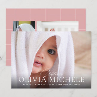 Bienvenue bébé naissance photo Faire-part garçon f