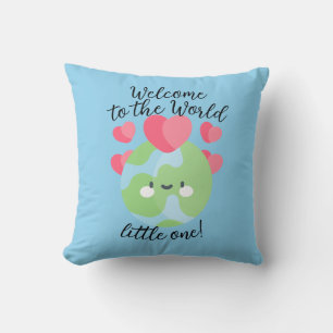 "Bienvenue dans le monde... !" Coussin faire-part