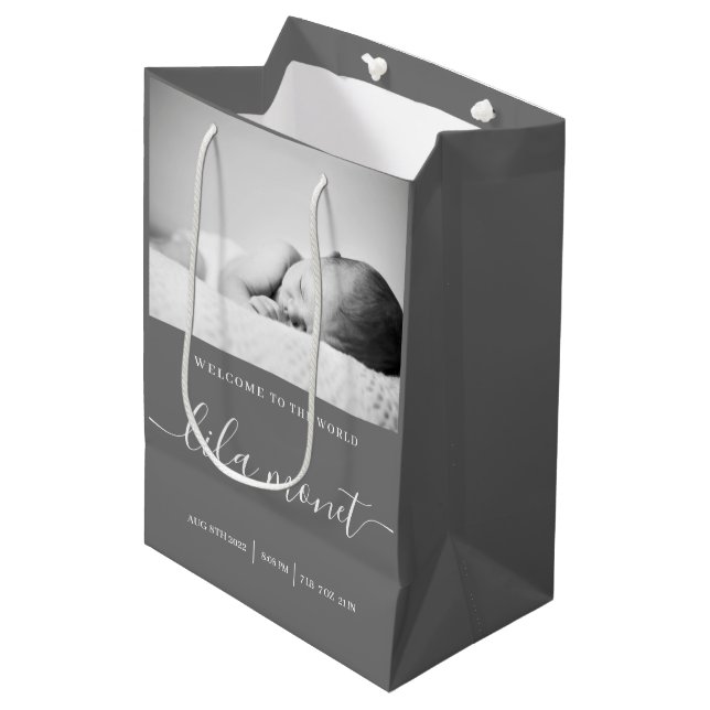 Bienvenue Dans Le Sac Cadeau Nouveau-Né Mondial (Devant Angle)