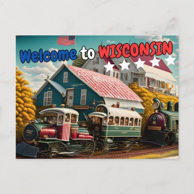 Bienvenue dans le Wisconsin, Carte postale pour le (Devant)