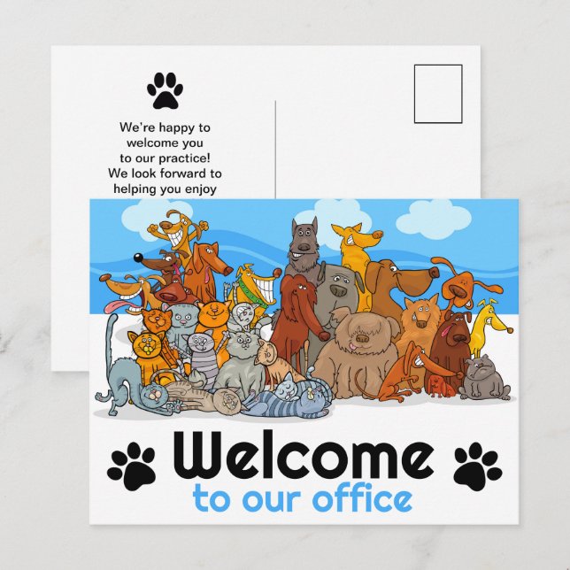 Bienvenue dans notre carte postale Office Pet Busi (Devant / Derrière)