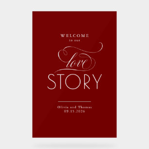 Bienvenue dans notre histoire d'amour Mariage roug