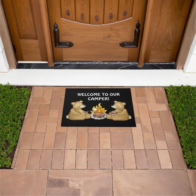 Bienvenue dans notre tapis de porte de camping (De plein air)