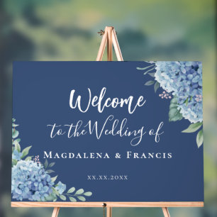 Bienvenue de mariage aux hortensias
