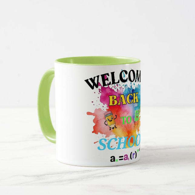 Bienvenue de retour à l'école de Mug - mignonne ca (Devant gauche)